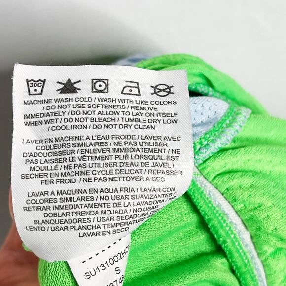 Nike Womens Small S Cool Mesh Training Shorts Electric Green Blue Workout Liner - Picture 9 of 10